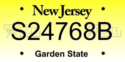 S24768B New Jersey License Plate