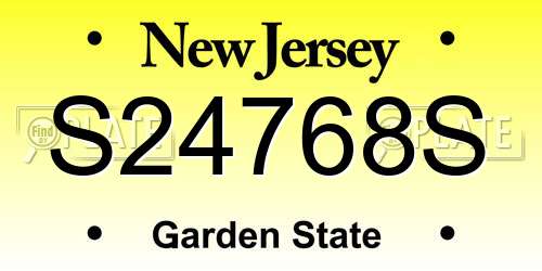 S24768S New Jersey License Plate