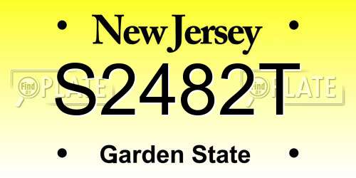 S2482T New Jersey License Plate