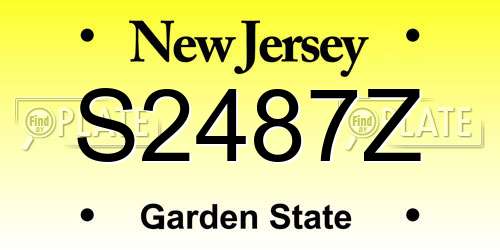 S2487Z New Jersey License Plate