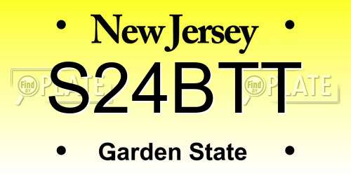 S24BTT New Jersey License Plate