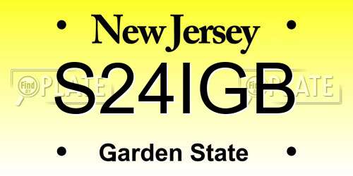 S24IGB New Jersey License Plate