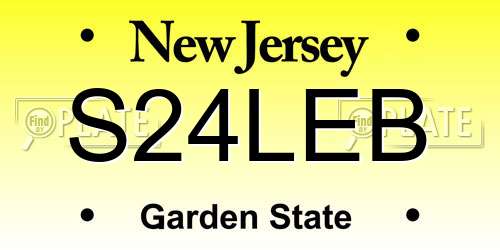 S24LEB New Jersey License Plate