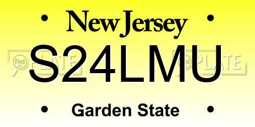 S24LMU New Jersey License Plate