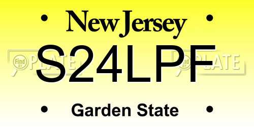 S24LPF New Jersey License Plate