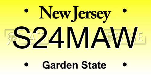S24MAW New Jersey License Plate