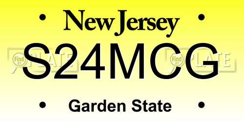 S24MCG New Jersey License Plate