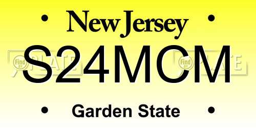 S24MCM New Jersey License Plate