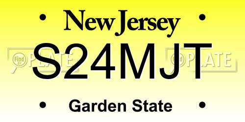 S24MJT New Jersey License Plate