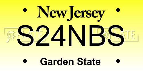 S24NBS New Jersey License Plate