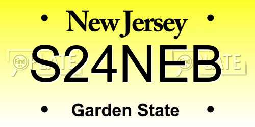S24NEB New Jersey License Plate