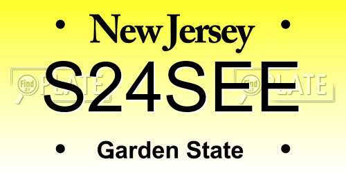 S24SEE New Jersey License Plate