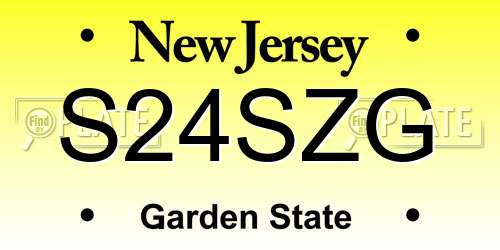 S24SZG New Jersey License Plate