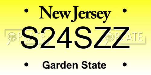 S24SZZ New Jersey License Plate