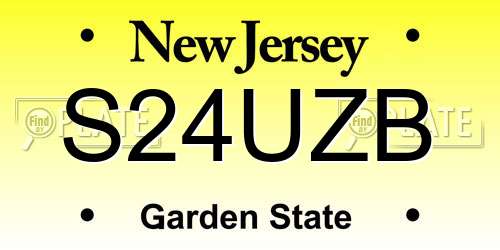 S24UZB New Jersey License Plate