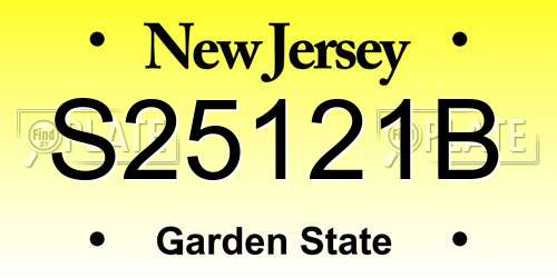 S25121B New Jersey License Plate
