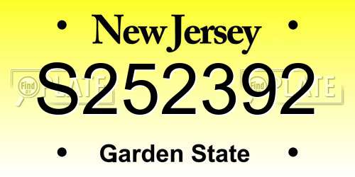 S252392 New Jersey License Plate