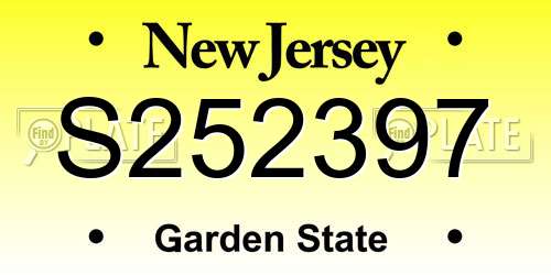 S252397 New Jersey License Plate