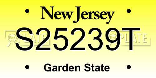 S25239T New Jersey License Plate