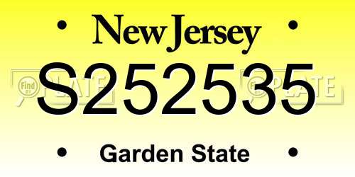 S252535 New Jersey License Plate