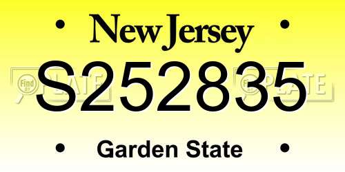 S252835 New Jersey License Plate