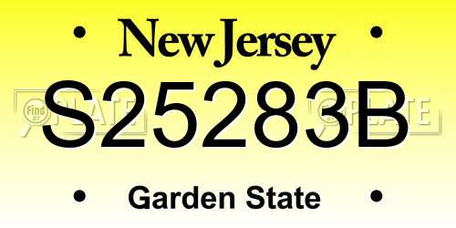 S25283B New Jersey License Plate