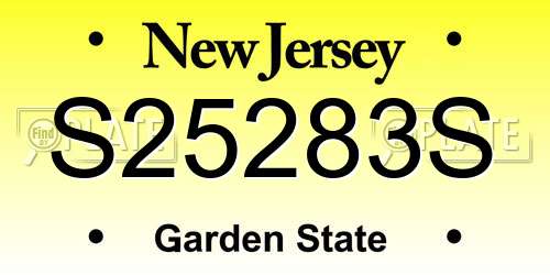S25283S New Jersey License Plate
