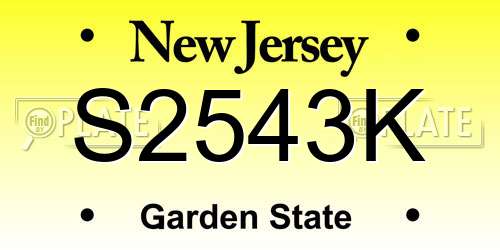 S2543K New Jersey License Plate