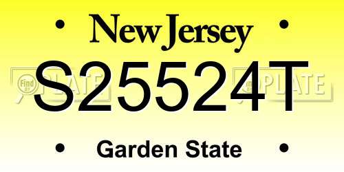 S25524T New Jersey License Plate
