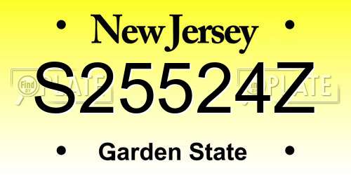 S25524Z New Jersey License Plate
