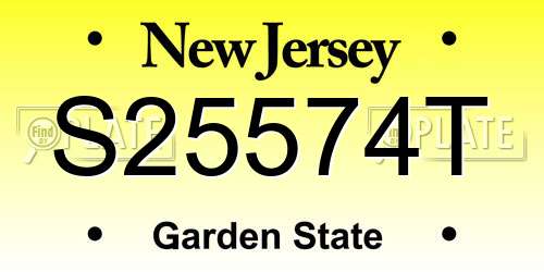 S25574T New Jersey License Plate