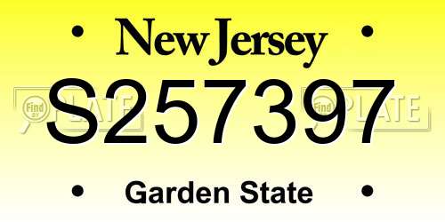 S257397 New Jersey License Plate