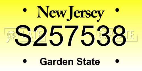 S257538 New Jersey License Plate