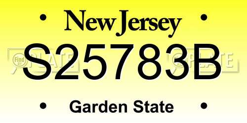 S25783B New Jersey License Plate