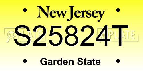S25824T New Jersey License Plate