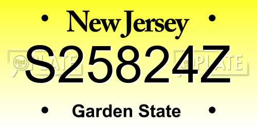 S25824Z New Jersey License Plate