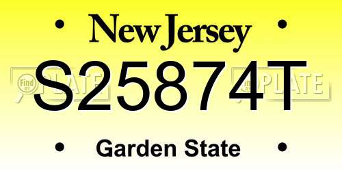 S25874T New Jersey License Plate
