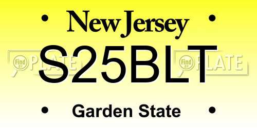 S25BLT New Jersey License Plate