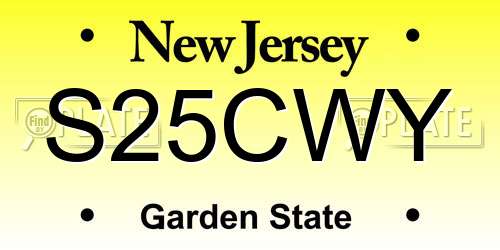 S25CWY New Jersey License Plate