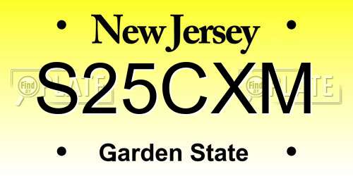 S25CXM New Jersey License Plate