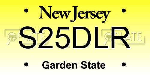 S25DLR New Jersey License Plate