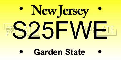 S25FWE New Jersey License Plate