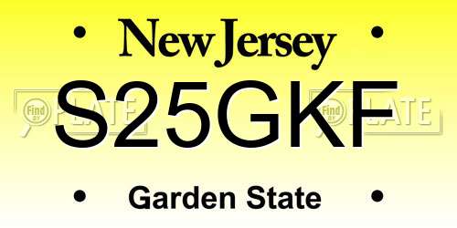 S25GKF New Jersey License Plate