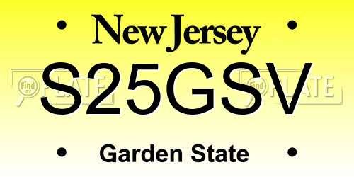 S25GSV New Jersey License Plate