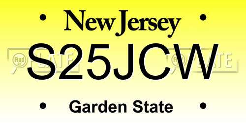 S25JCW New Jersey License Plate