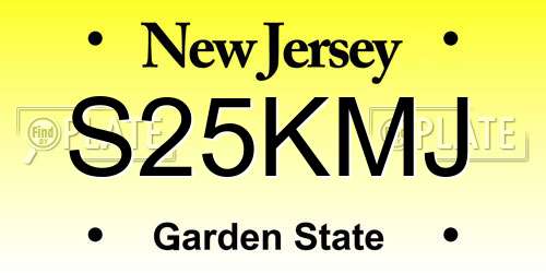 S25KMJ New Jersey License Plate