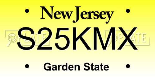 S25KMX New Jersey License Plate