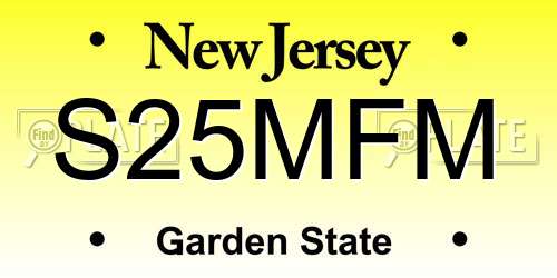 S25MFM New Jersey License Plate