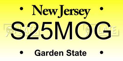 S25MOG New Jersey License Plate