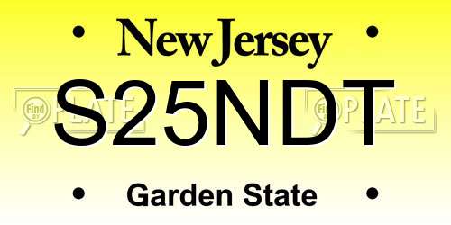 S25NDT New Jersey License Plate